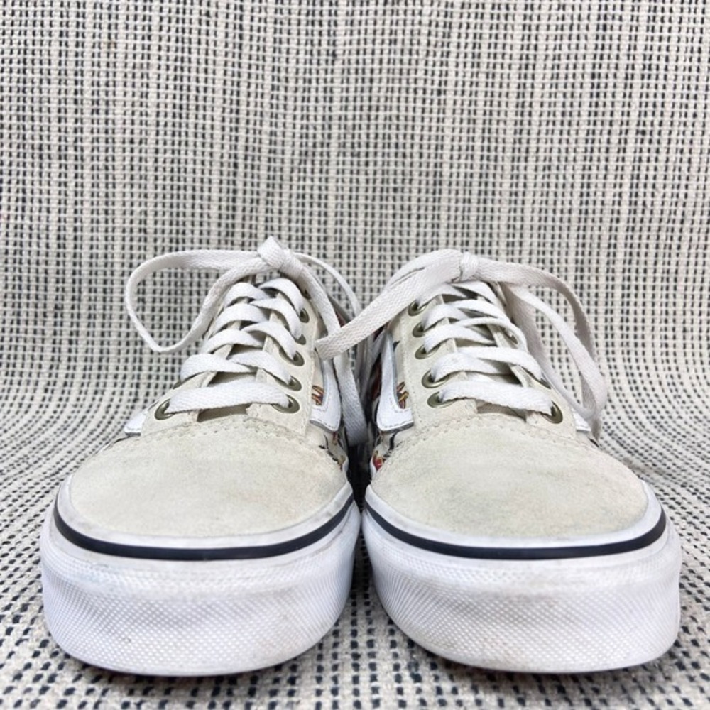 Vans‎ Old Skool Mary Rand Floral Rose Skate Shoes Sneakers Size 6 Ivory Low Top - Picture 3 of 8